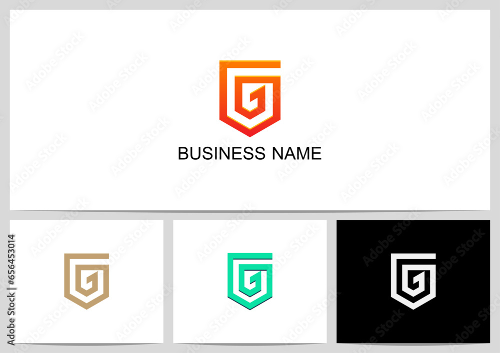 Shield With Letter Inside Logo Design Initial G Shield With Letter Inside Logo Design Initial G