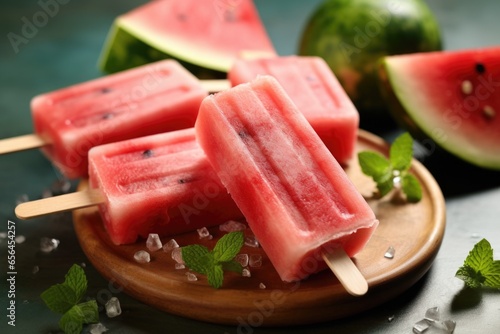 watermelon fruit popsicles, AI Generated