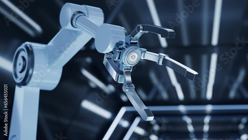 Mechanical arm with futuristic style, 3d rendering.