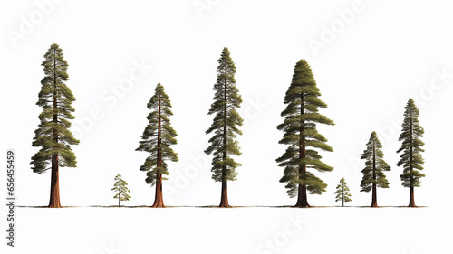 sequoia collection on a white background isolated. photo