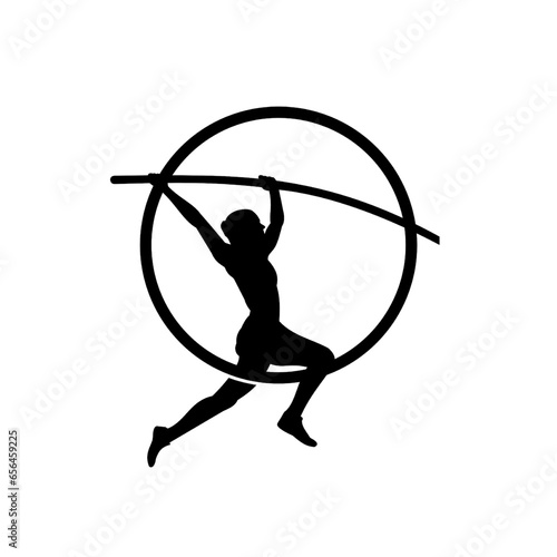 silhouette of a person in a jump