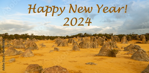 Happy New Year 2024, Pinnacle Desert, Western Australia, Cervantes, Landscape photo