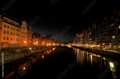 Port quay in the old town of Gdansk, Poland