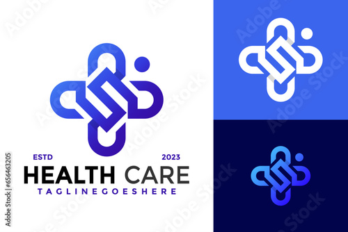 Letter S Medical health care Logo design vector symbol icon illustration