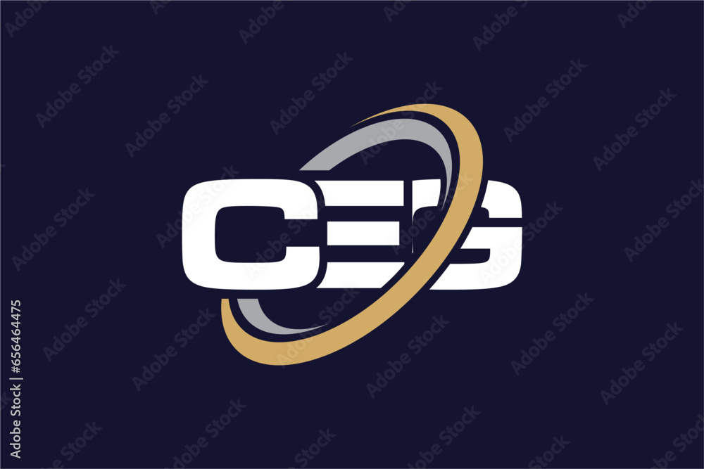 CEG creative letter logo design vector icon illustration - obrazy, fototapety, plakaty 