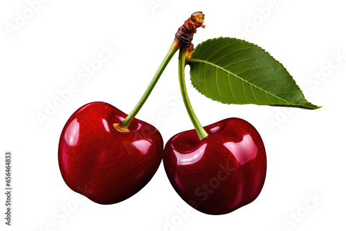 cherry fruits isolated on white
