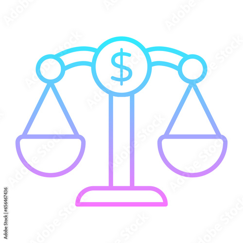 Break Even Point Gradient Icon