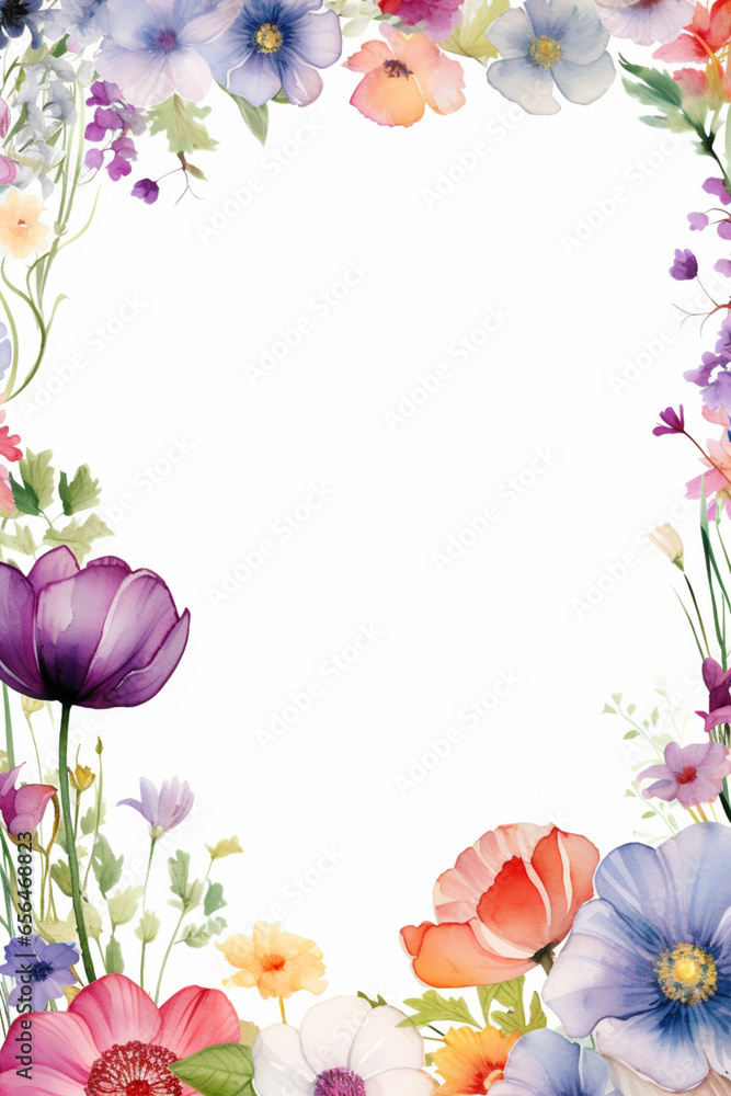 Naklejka premium Watercolor Christmas Wreath Circle Round Banner with Fir, Mistletoe and Holy Berries and Pine Cones, Green Branches and Red Berries. Copy Space, Place for Text. Winter Autumn Wreath. Hand painted.