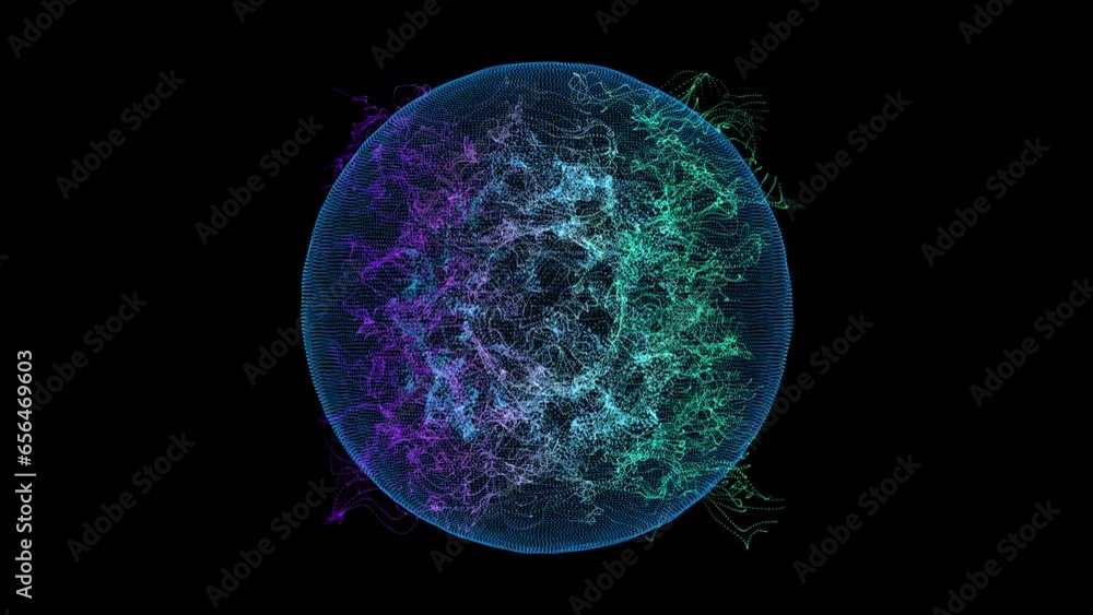 Blue Orb Flowing Particles Blue Orb Flowing Particles