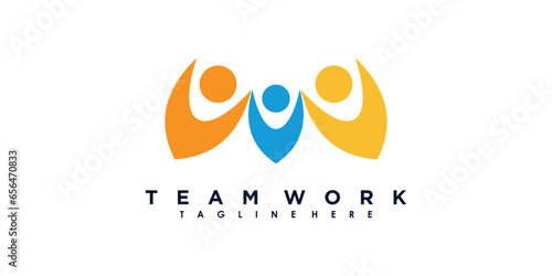 team work logo design with Friendship and family logo concept