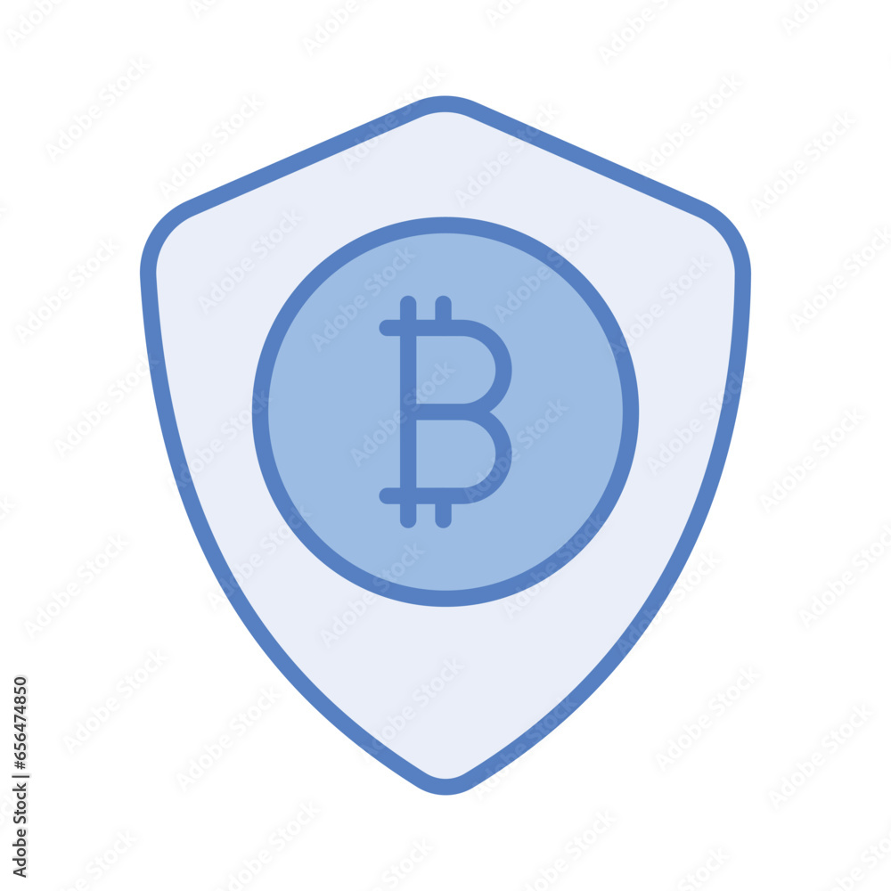 Cryptocurrency coin security, finance protection. Security vector, bitcoin security Cryptocurrency coin security, finance protection. Security vector, bitcoin security