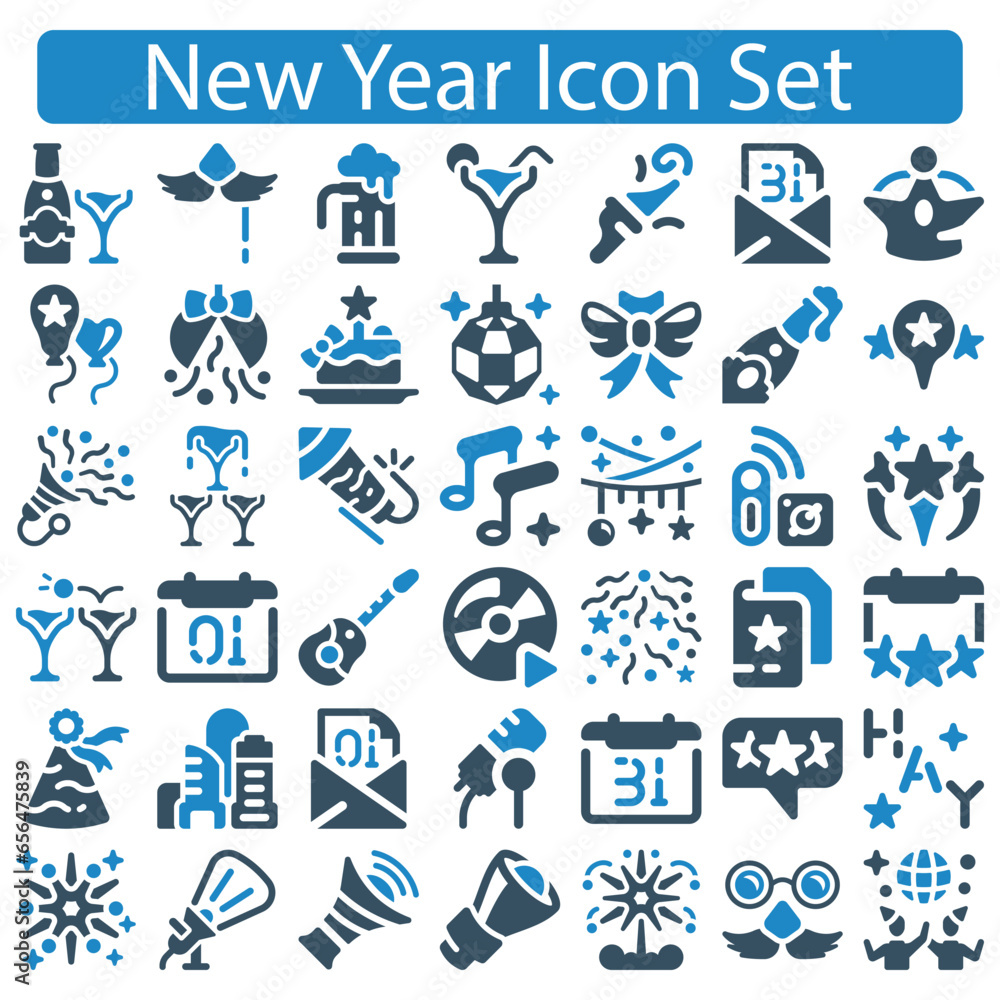 New year icon set vector illustration New year icon set vector illustration