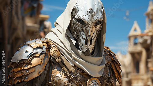 Anthropomorphic majestic horse knight, portrait, finely detailed armor
