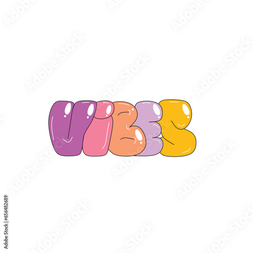 Vibes Graffiti text street art with splashes of paint, inscriptions and space for text. Design elements for covers and wall decorations. Cartoon flat vector 