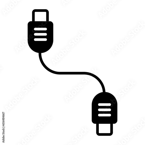 Hdmi Cable Glyph Icon