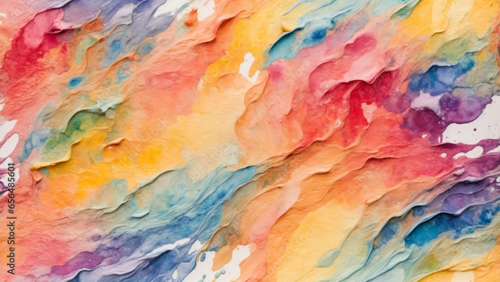 bstract colorful rainbow color painting illustration - watercolor splashes