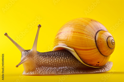snail animal on a yellow background