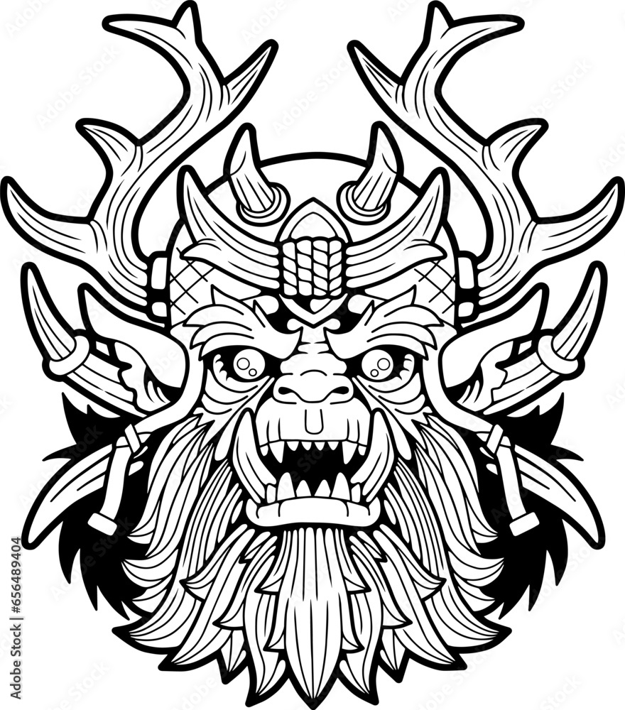 Obraz premium fantasy orc shaman, illustration design