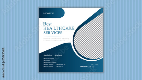 Vector modern medical social media post design template