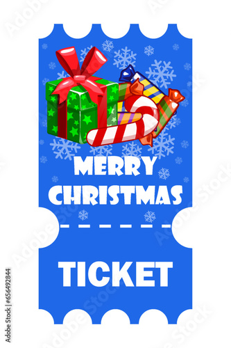 Christmas Ticket isolated. Merry Christmas