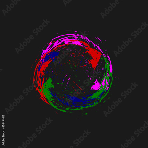 Abstract paintings are beautiful to the eye as decoration or as a color palette with a black background.vector