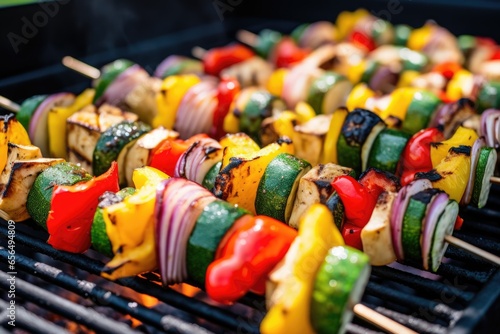 grilled vegetable kabobs showcasing different textures