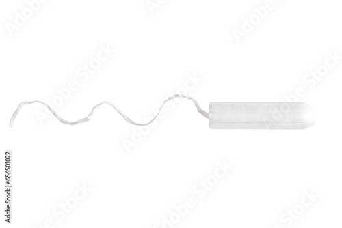 Feminine sanitary tampon in PNG isolated on transparent background. Hygiene care during critical days, caring for women's health. Monthly protection. Menstrual cycle.