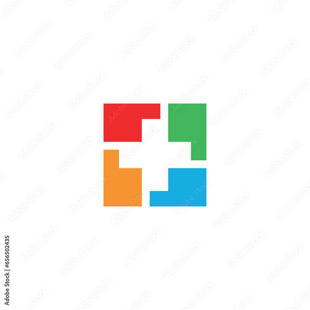 Obraz premium Colorful original plus design. Vector symbol