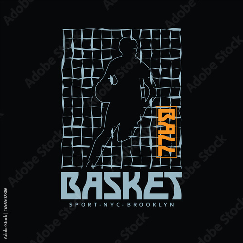 Vector illustration on the theme of basketball. t-shirt graphics, poster, banner, flyer, print and postcard