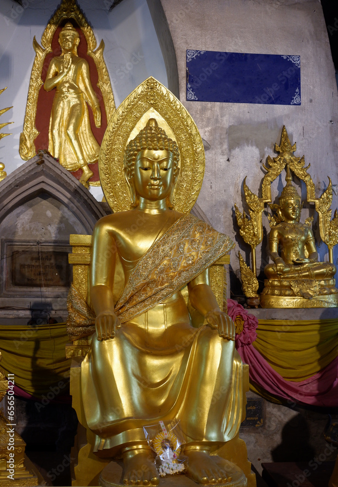 Buddha statue in a temple in northern Thailand.