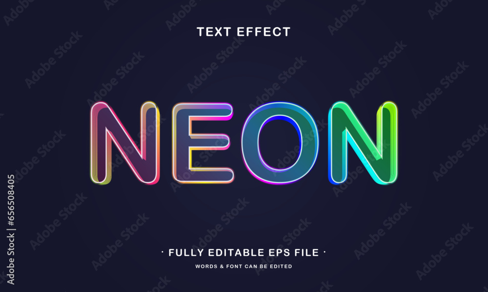 3d text effect neon template