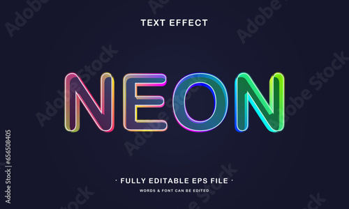 3d text effect neon template