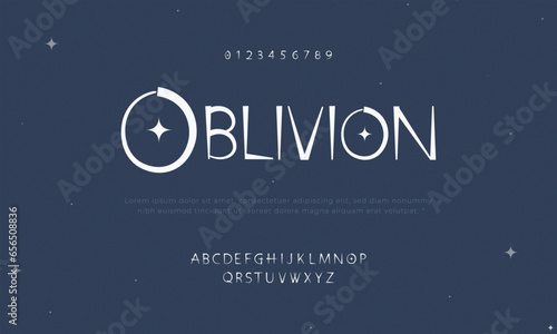Type face of oblivion, gaming type face, horror font, galaxy font, next gen font face