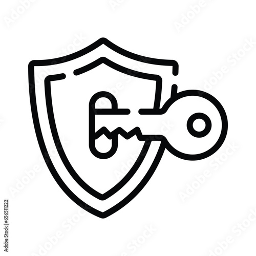 Key inside shield showing access security modern concept vector