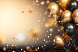 Celebration Extravaganza A Vibrant Background Featuring Shimmering Confetti and Golden Balloons