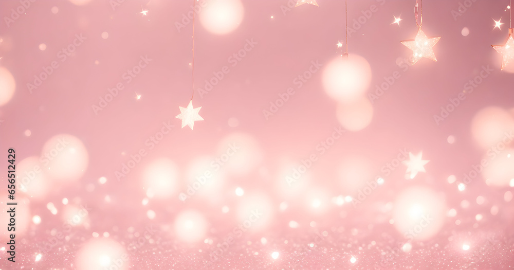 Christmas background with lights. Pink wallpaper with bokeh effects. Christmas background with lights. Pink wallpaper with bokeh effects.