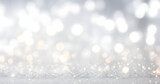 Grey abstract christmas background with bokeh effects. 
