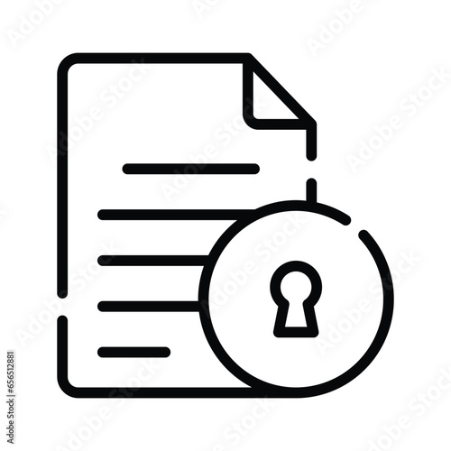 Locked paper, encryption documents, locked documents icon vector illustration