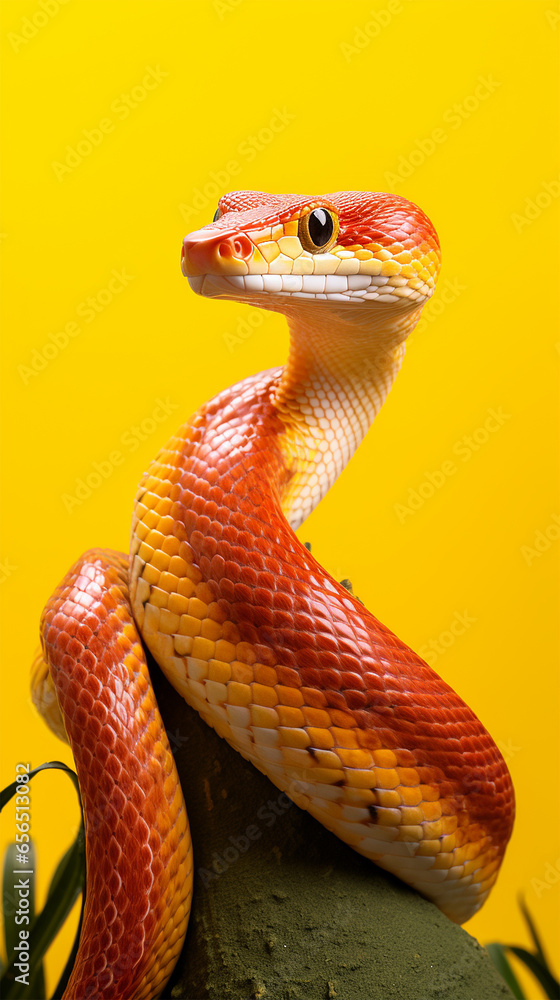 Snake, ios background style, red yellow snake isolated on background, Snake, ios background style, red yellow snake isolated on background,