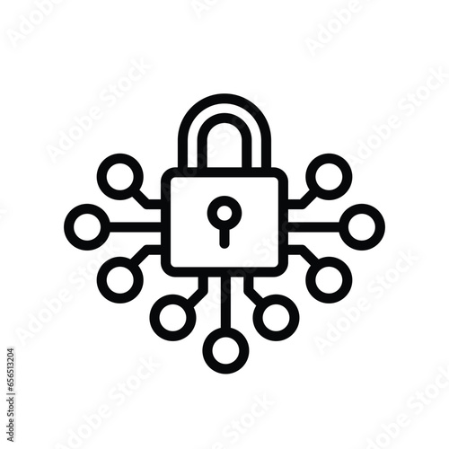 Cyber security icon, vector illustration keyhole icon. Encryption documents