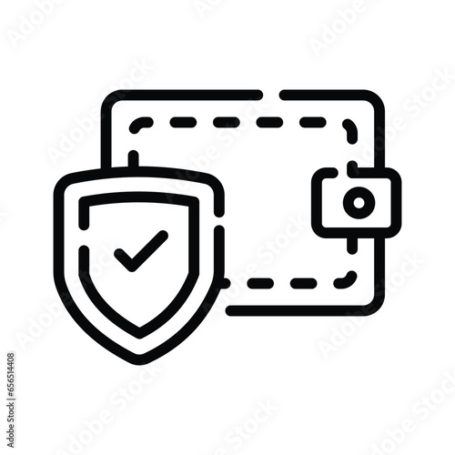 Wallet security with shield, money security. Financial security, cash security photo