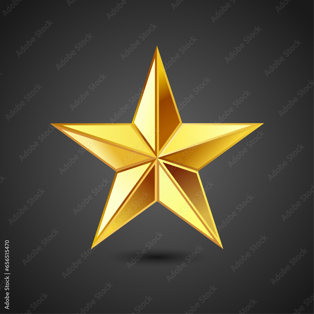 Obraz premium 3d golden star vector icon