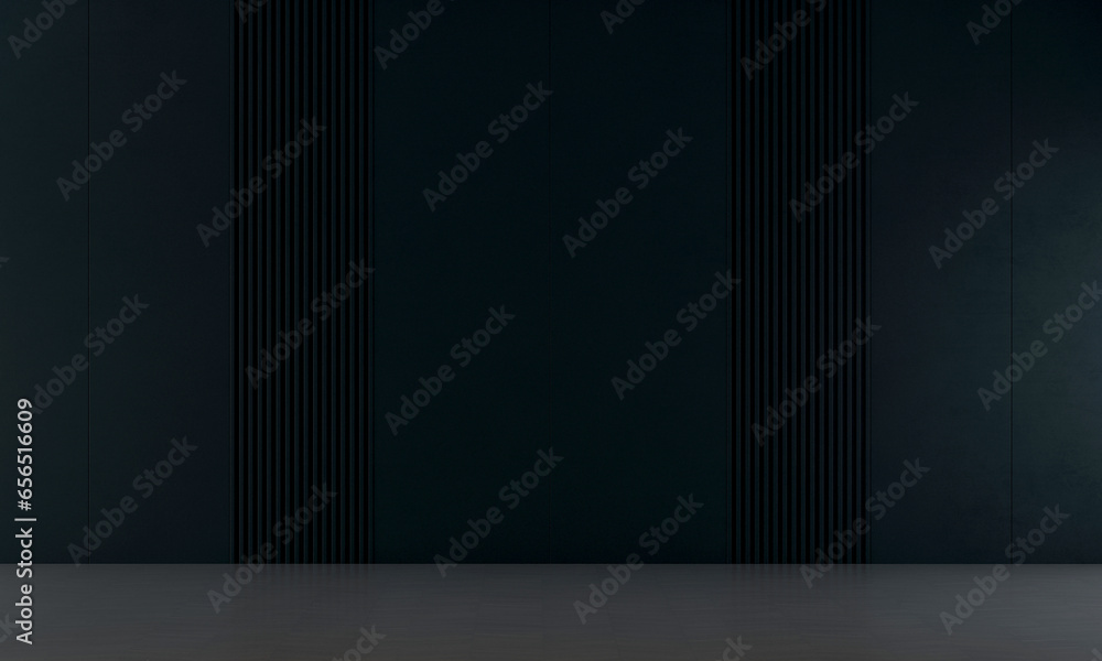 The dark blue pattern wall background. Minimalist style home interior design of modern living room. 3d rendering. The dark blue pattern wall background. Minimalist style home interior design of modern living room. 3d rendering.