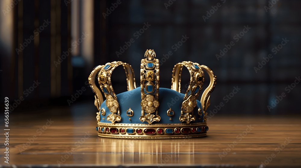 Swedish Royal gold Crown on table