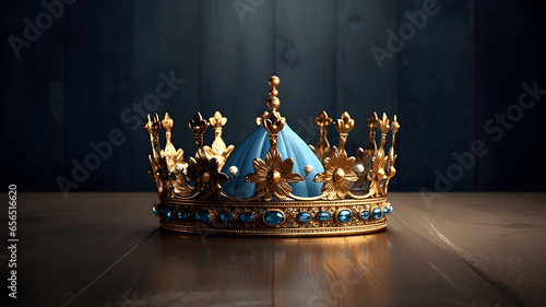 Swedish Royal gold Crown on table photo