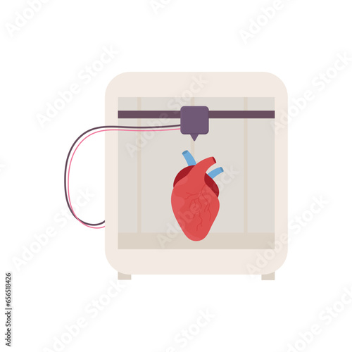A synthetic organ. Heart. 3D printer, bioprinting, prosthetics. Medical printing.
