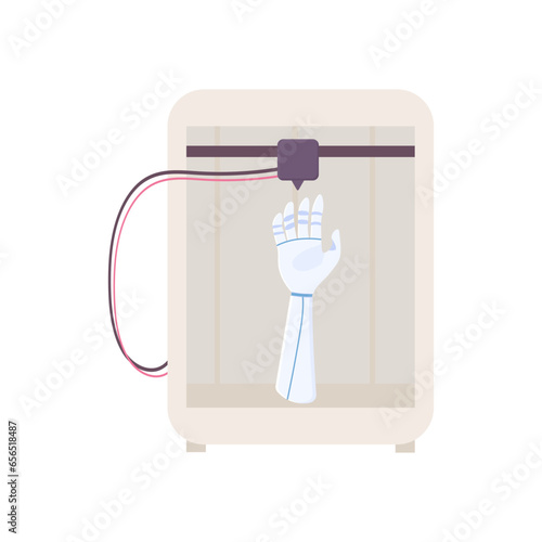 A synthetic organ. hand.. 3D printer, bioprinting, prosthetics. Medical printing.