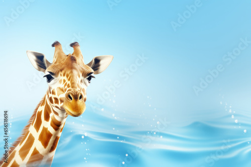 giraffe in water