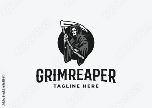grim reaper logo vector icon illustration