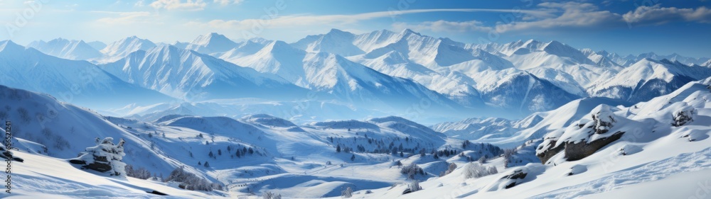 winter mountain landscape. snow covered mountains in winter	